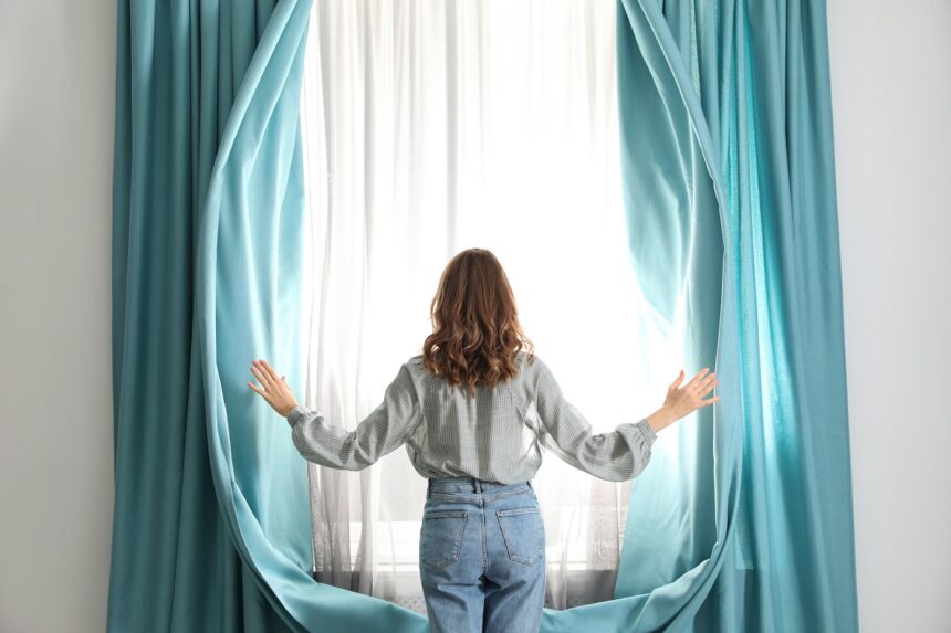 rideaux turquoise