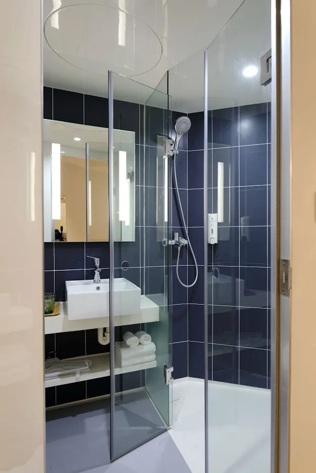 porte de douche pivotante
